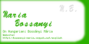 maria bossanyi business card