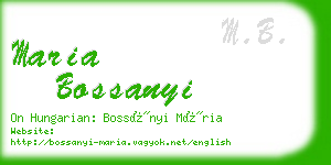 maria bossanyi business card